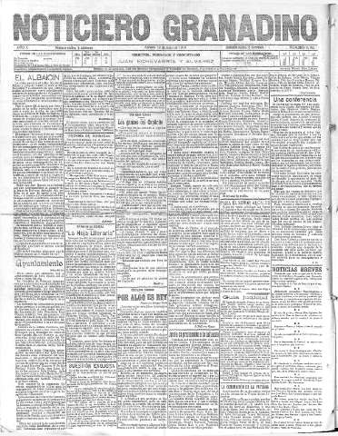 'Noticiero Granadino' - Año X Número 3161  - 1913 Abril 11