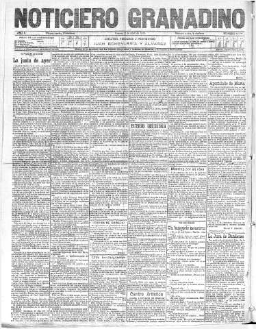 'Noticiero Granadino' - Año X Número 3175  - 1913 Abril 25