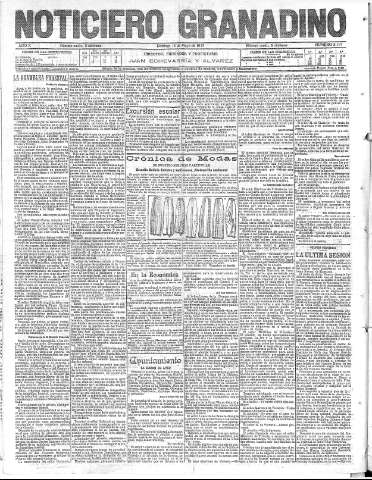 'Noticiero Granadino' - Año X Número 3197  - 1913 Mayo 18