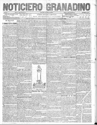 'Noticiero Granadino' - Año X Número 3200  - 1913 Mayo 21