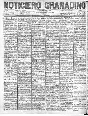 'Noticiero Granadino' - Año XI Número 3461  - 1914 Febrero 07