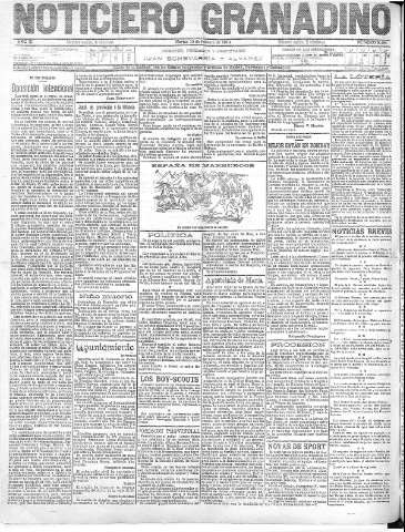 'Noticiero Granadino' - Año XI Número 3464  - 1914 Febrero 10