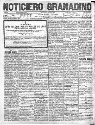 'Noticiero Granadino' - Año XI Número 3472  - 1914 Febrero 18