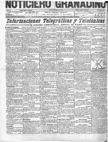 'Noticiero Granadino' - Año XI Número 3477  - 1914 Febrero 23