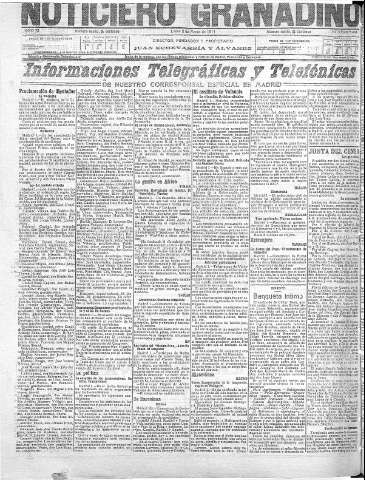 'Noticiero Granadino' - Año XI Número 3484  - 1914 Marzo 02