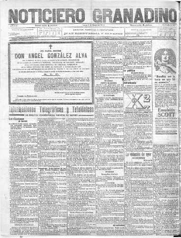 'Noticiero Granadino' - Año XI Número 3491  - 1914 Marzo 09