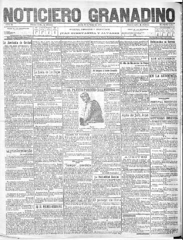 'Noticiero Granadino' - Año XI Número 3501  - 1914 Marzo 19