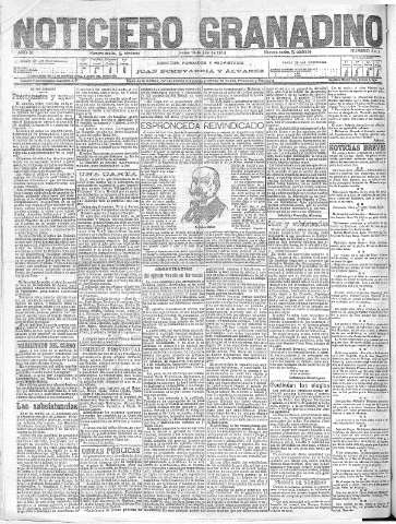 'Noticiero Granadino' - Año XI Número 3616  - 1914 Julio 16