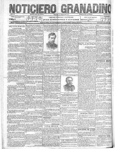 'Noticiero Granadino' - Año XI Número 3642  - 1914 Agosto 09
