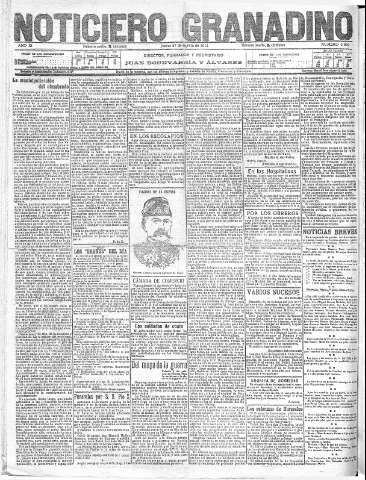 'Noticiero Granadino' - Año XI Número 3660  - 1914 Agosto 27