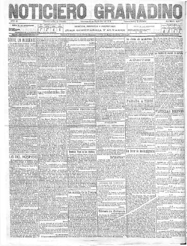 'Noticiero Granadino' - Año XI Número 3687  - 1914 Septiembre 23