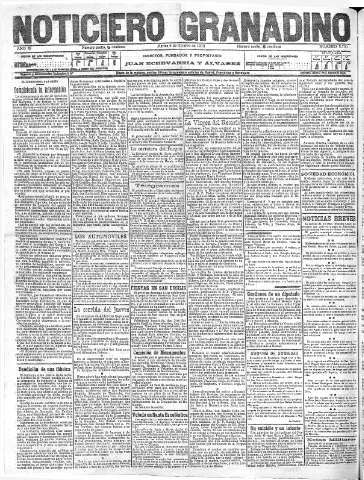 'Noticiero Granadino' - Año XI Número 3700  - 1914 Octubre 06