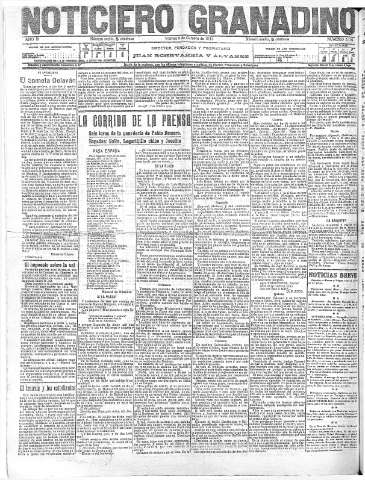 'Noticiero Granadino' - Año XI Número 3703  - 1914 Octubre 09