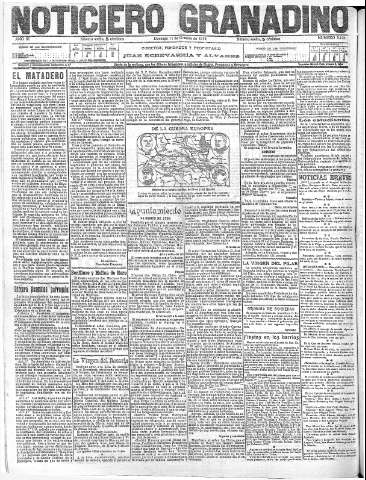 'Noticiero Granadino' - Año XI Número 3705  - 1914 Octubre 11