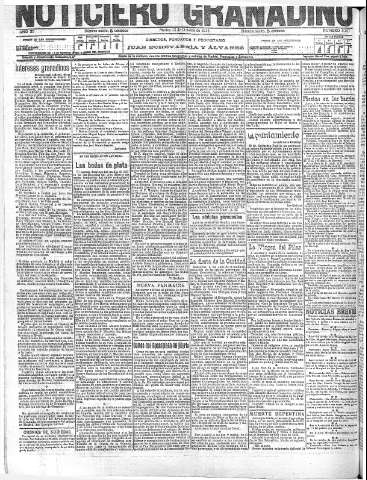 'Noticiero Granadino' - Año XI Número 3707  - 1914 Octubre 13