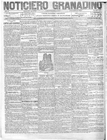 'Noticiero Granadino' - Año XI Número 3717  - 1914 Octubre 23