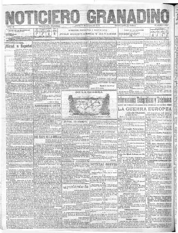 'Noticiero Granadino' - Año XI Número 3721  - 1914 Octubre 27