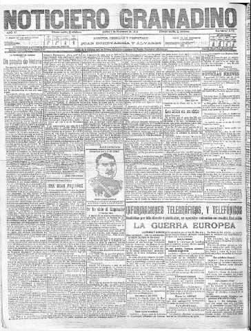 'Noticiero Granadino' - Año XI Número 3730  - 1914 Noviembre 05