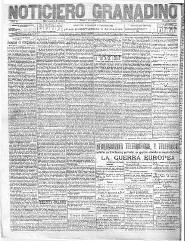 'Noticiero Granadino' - Año XI Número 3732  - 1914 Noviembre 07