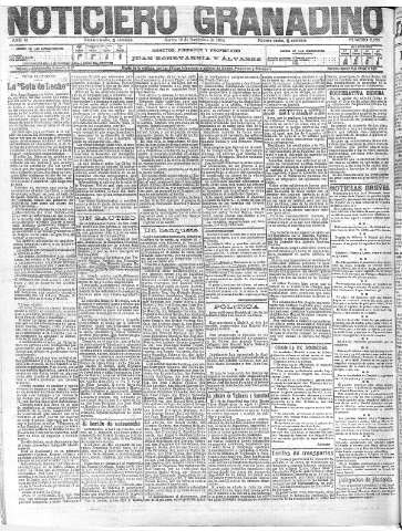 'Noticiero Granadino' - Año XI Número 3735  - 1914 Noviembre 10