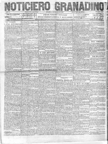'Noticiero Granadino' - Año XI Número 3736  - 1914 Noviembre 11