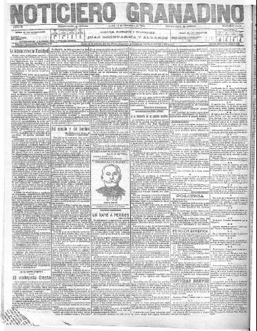 'Noticiero Granadino' - Año XI Número 3737  - 1914 Noviembre 12