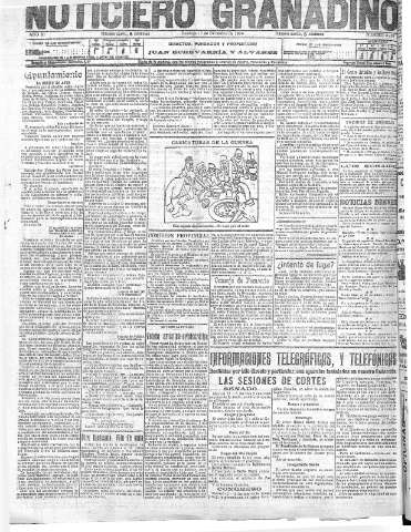 'Noticiero Granadino' - Año XI Número 3768  - 1914 Diciembre 13