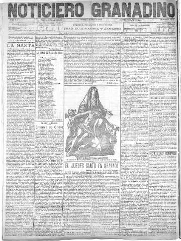 'Noticiero Granadino' - Año XII Número 3877  - 1915 Abril 02