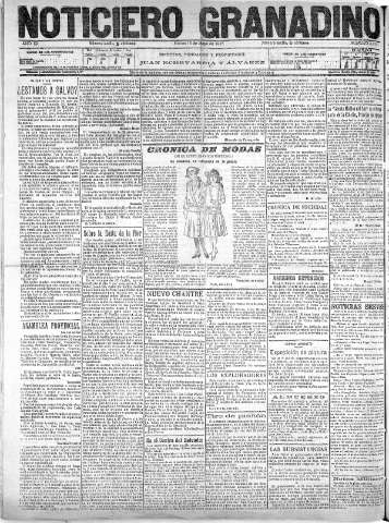 'Noticiero Granadino' - Año XII Número 4014  - 1915 Mayo 11