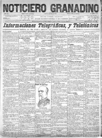 'Noticiero Granadino' - Año XII Número 4034  - 1915 Mayo 31