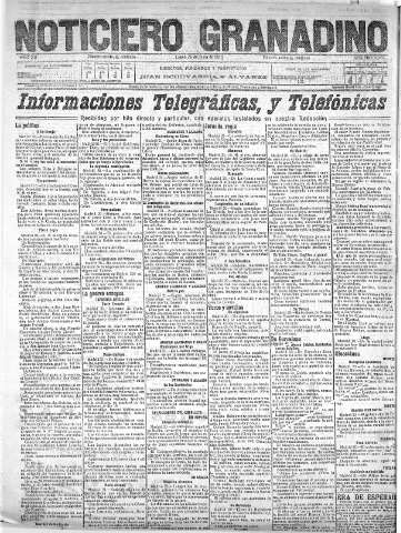 'Noticiero Granadino' - Año XII Número 4055  - 1915 Junio 21