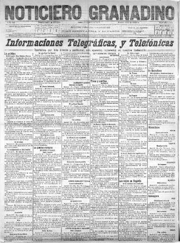 'Noticiero Granadino' - Año XII Número 4062  - 1915 Junio 28