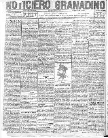 'Noticiero Granadino' - Año XII Número 4095  - 1915 Julio 31