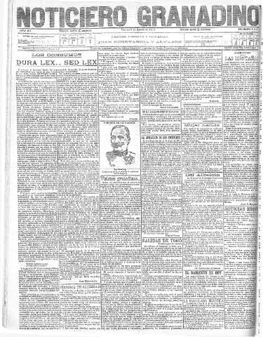 'Noticiero Granadino' - Año XII Número 4101  - 1915 Agosto 06