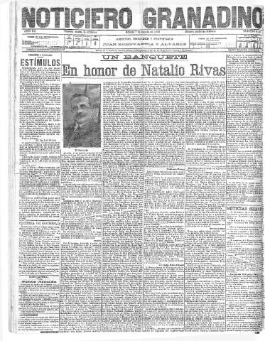 'Noticiero Granadino' - Año XII Número 4102  - 1915 Agosto 07