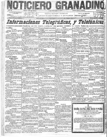 'Noticiero Granadino' - Año XI Número 4111  - 1915 Agosto 16