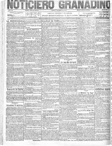'Noticiero Granadino' - Año XI Número 4112  - 1915 Agosto 17