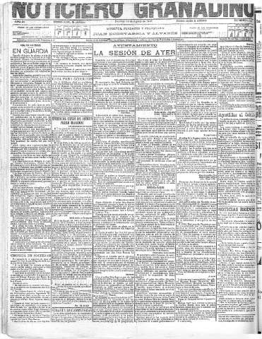 'Noticiero Granadino' - Año XI Número 4124  - 1915 Agosto 29
