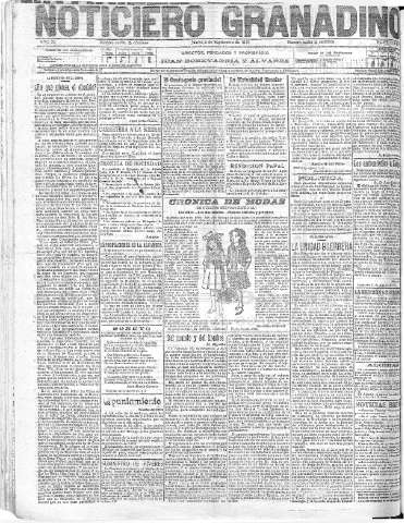 'Noticiero Granadino' - Año XI Número 4127  - 1915 Septiembre 02