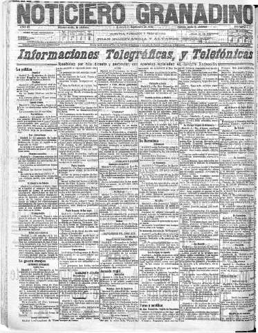 'Noticiero Granadino' - Año XI Número 4132  - 1915 Septiembre 06