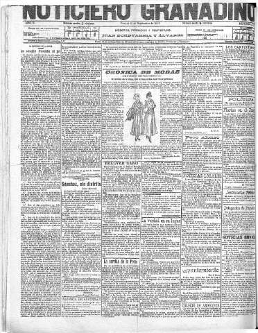 'Noticiero Granadino' - Año XI Número 4136  - 1915 Septiembre 10