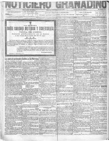 'Noticiero Granadino' - Año XI Número 4141  - 1915 Septiembre 15