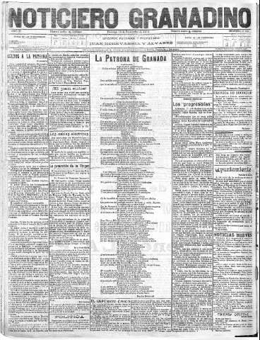 'Noticiero Granadino' - Año XI Número 4145  - 1915 Septiembre 19