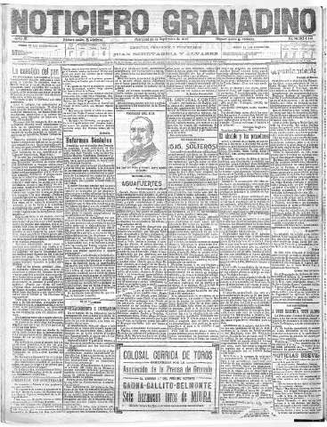 'Noticiero Granadino' - Año XI Número 4148  - 1915 Septiembre 22
