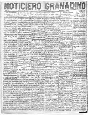 'Noticiero Granadino' - Año XI Número 4149  - 1915 Septiembre 23