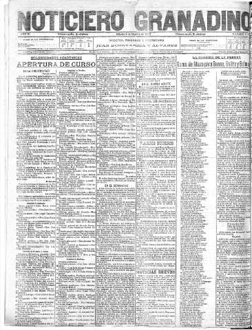 'Noticiero Granadino' - Año XI Número 4158  - 1915 Octubre 02