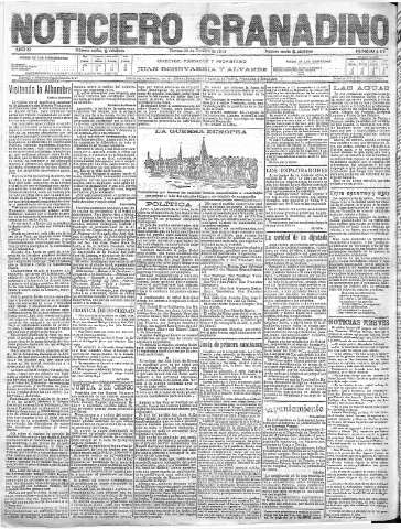 'Noticiero Granadino' - Año XI Número 4178  - 1915 Octubre 22