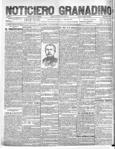 'Noticiero Granadino' - Año XI Número 4199  - 1915 Noviembre 12
