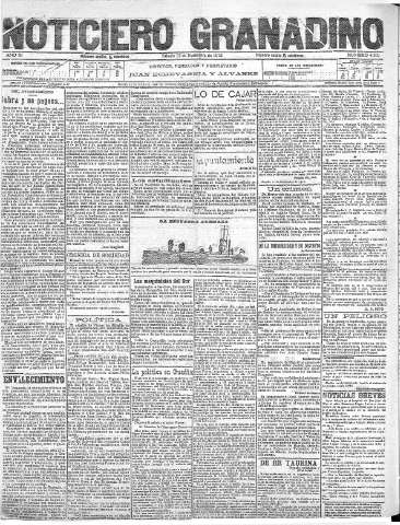 'Noticiero Granadino' - Año XI Número 4200  - 1915 Noviembre 13