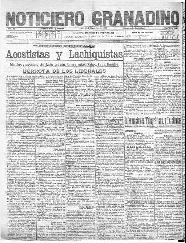 'Noticiero Granadino' - Año XI Número 4202  - 1915 Noviembre 15